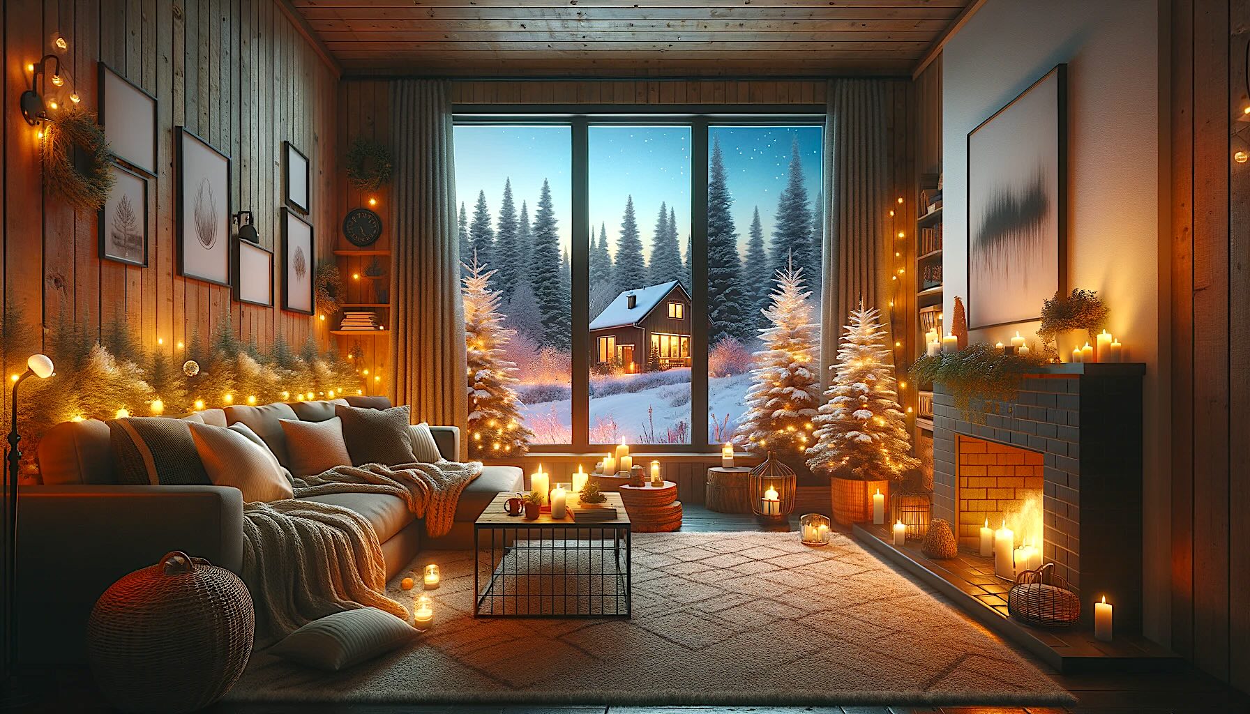 Embrace the Warmth of a Cozy Rustic Winter Living Room
